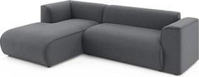 Tmavosivá rohová pohovka (ľavý roh/s leňoškou) Merid – Ropez