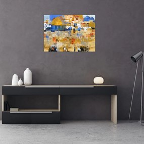 Sklenený obraz - Múr nárekov, Jeruzalem, Izrael (70x50 cm)