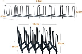 VILDE Organizér na pokrievky a panvice aj knihy HARMONIKA, čierny kov