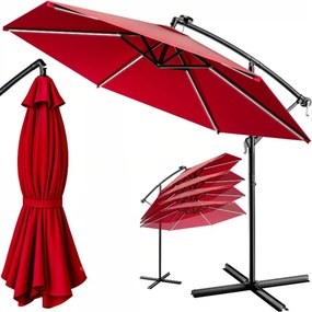 InternetovaZahrada LED slnečník Mali Ø350 cm - červený