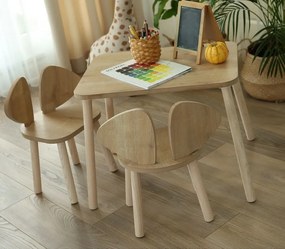 Detský stôl a stoličky, 2 kusy Mickey Two ChairSet - hnedá