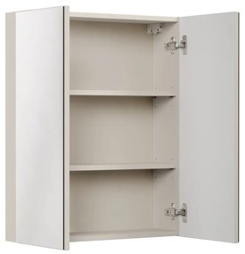 Horní koupelnová skříňka Bella Cashmere se zrcadlem 2D 60 cm kašmír