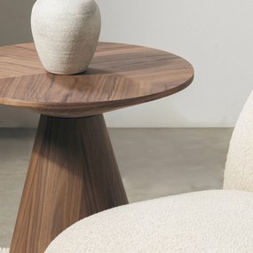 Kulatý odkládací stolek Ange 60 cm ořech
