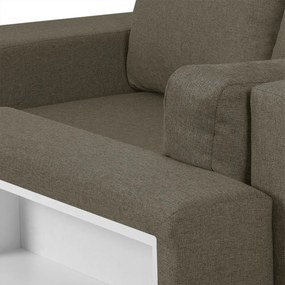 Rozkládací rohová sedací souprava MODO3 + 2 Taburety Světle hnědá