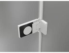 Mexen Lunar-F Duo, skladací sprchový kút 75 x 70 cm, 8mm číre sklo, biely profil, 836-075L-070P-20-00