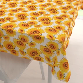 Biante Dekoračný obdĺžnikový obrus PML-102 Slnečnice na bielom 120x160 cm