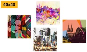 Set obrazov abstraktný život vo veľkomeste Varianta: 4x 40x40