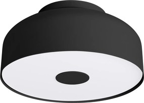 Stropné svietidlo Omiq, 1x čierne kovové tienidlo, (biely plast), (fi 30 cm)