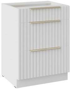 Kuchynská Skrinka Tuluza 60D 3S BB biely mat lamel