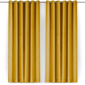 Zamatový dimout záves v horčicovej farbe 140x250 cm Velto – Filumi