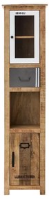 furniture-nabytek.cz - Masívna kúpeľňová vysoká skrinka Pune z mangového dreva, lakovaná, viacfarebná – 43×35×180 cm