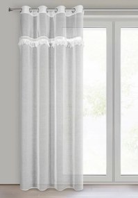 ZÁCLONA NA KRÚŽKOCH KIARA 140X250 CM BIELA