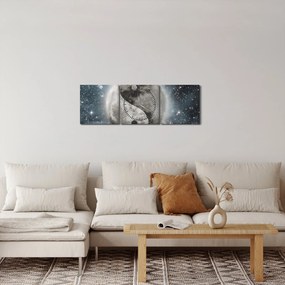 Obraz - Vesmírna rovnováha (s hodinami) (90x30 cm)