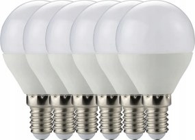 Sada 6 LED žiaroviek E14 7W G45 600lm Farba - neutrálna biela