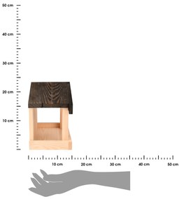 Kŕmidlo pre vtáky Emi, 23x20x15 cm, drevo, hnedá/čierna