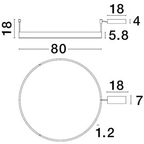 Stropné svietidlo LED so stmievaním Motif 80 čierne