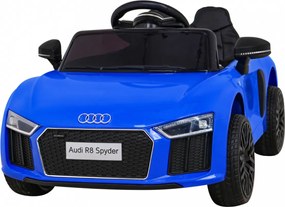 Ramiz Audi R8 batéria pre deti Modrá + Diaľkové ovládanie + EVA + Pomalý štart + MP3 LED