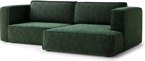 Tmavozelená ženilková rozkladacia/s úložným priestorom rohová pohovka (pravý roh/s leňoškou) Velto – Maison de Rêve
