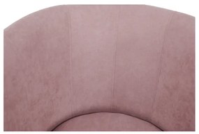 Klubové kreslo s taburetom, púdrová ružová, ROSE