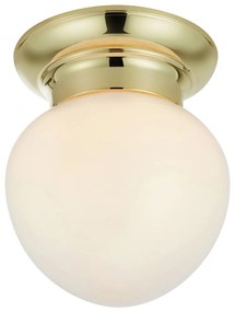 Biele/v mosadznej farbe stropné svietidlo so skleneným tienidlom Ronda – Markslöjd