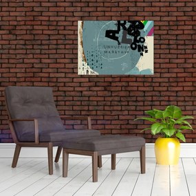 Obraz - Lietajúci balón s dúhou (70x50 cm)