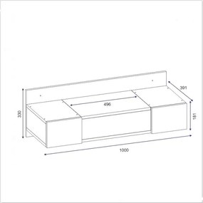 Toaletný stolík ZAKKUM 33x100 cm béžová
