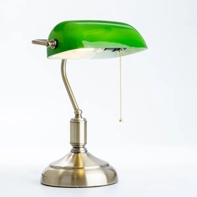 Brilagi - Stolná lampa BANK OFFICE 1xE27/60W/230V mosadz/zelená