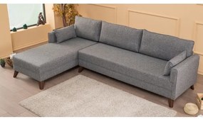 Rohová sedacia súprava v tvare L KORFU sivá ľavá