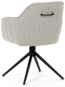 Autronic - Židle jídelní a konferenční, krémová látka, černé kovové nohy, otočný mechanismus - HC-536 CRM2 AKCE