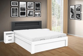 Moderná posteľ ŠÁRKA 200x180cm, LED osvetlenie, elektrické otváranie úložného priestoru farba lamina: Dub sonoma svetlý