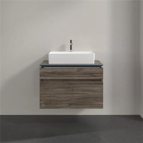 VILLEROY &amp; BOCH Legato závesná skrinka pod umývadlo na dosku (umývadlo v strede), 2 zásuvky, 800 x 500 x 550 mm, Stone Oak, B60200RK