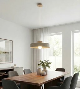 Závesný luster na lane KIVI 1xE27/15W/230V béžový