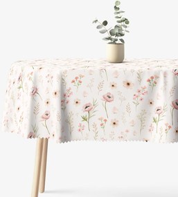 Goldea oválny teflónový obrus - ružové kvietky 120 x 180 cm
