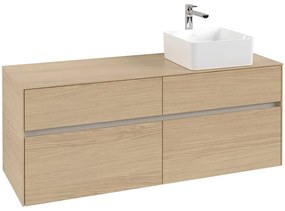 VILLEROY &amp; BOCH Collaro závesná skrinka pod umývadlo na dosku (umývadlo vpravo), 4 zásuvky, 1400 x 500 x 548 mm, Nordic Oak, C04700VJ