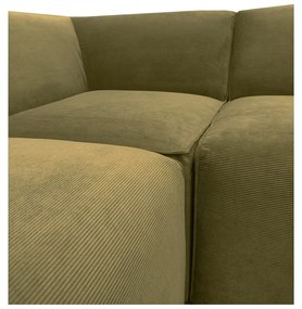 Zelená menčestrová rohová pohovka (pravý roh) Sting - Scandic