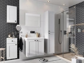 Kúpeľňový nábytok s umývadlom Ibbien I, Farby: biely, Sifón: so sifónom, Umývadlová batéria: Platino BCZ 020M Mirjan24 5903211023125