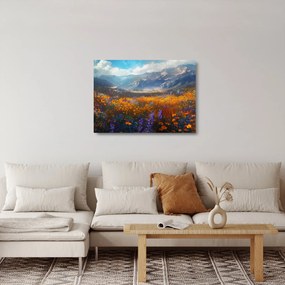 Sklenený obraz - Maľovaná horská krajina II. (70x50 cm)