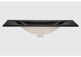 Keramické zápustné umyvadlo Sky1 80 cm DP matné černé