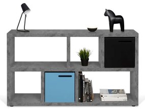Sivá knižnica v dekore betónu 150x83 cm Berlin – TemaHome