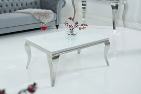 Bighome - Konferenčný stolík BARROCK 100 cm - strieborná, biela