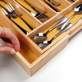 Organizér do zásuvky, príborník nastaviteľná šírka 35,5 - 54,5 x 45,5 cm
