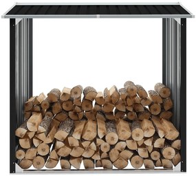 Kôlňa na drevo antracitová 172x91x154 cm pozinkovaná oceľ