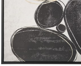 Zarámovaný obraz na plátne abstraktný motív 63 x 93 cm čierna / biela LONIGO Beliani