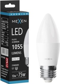 Mexen Nova, LED žiarovka E27, C37, 10W, Neutrálna - 4000K, 1055 lm - L102-E27-1040-01