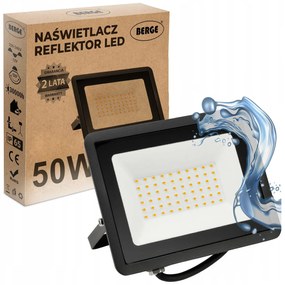 BERGE LED reflektor 50W IP65 studená biela