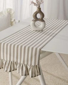 Bežec s volánom 40x160 cm farba produktu béžová látka vzorované