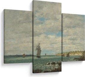 Obraz - Eugène Boudin, Coast of Brittany, reprodukcia (90x60 cm)