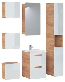 Kúpeľňová závesná skrinka BÁRA - slim - vysoká