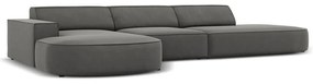 Sivá zamatová rohová pohovka (ľavý roh) Jodie - Micadoni Home