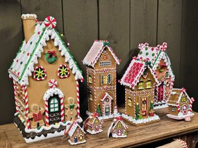 Hnedá zdobená perníková chalúpka Gingerbread House - 28*28*51 cm